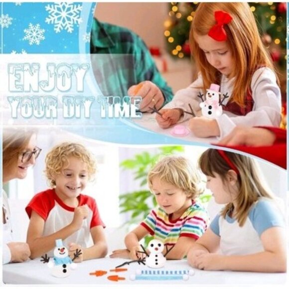 Shappy 6 Pack Christmas Craft DIY Snowman Kit Build a Snowman Crafts Fun Kit - Picture 4 of 7